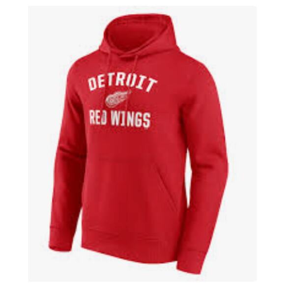 Men'sMen's Detroit Red Wings Fanatics Red Victory Arch Pullover Hoodie Sz L New - Picture 5 of 5